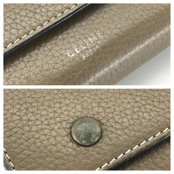 Celine Large Flap Multi-Function Long Wallet Leather Brown Beige - Picture 5 of 10